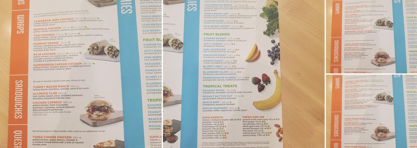 Tropical Smoothie Cafe Menu