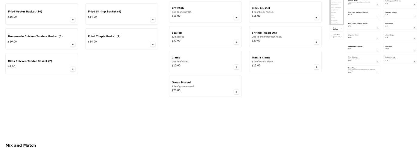 Cincy Crab Menu
