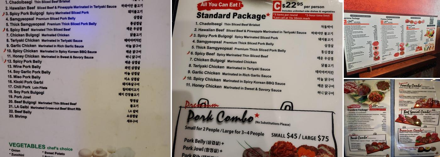 KKOKI Korean BBQ Menu
