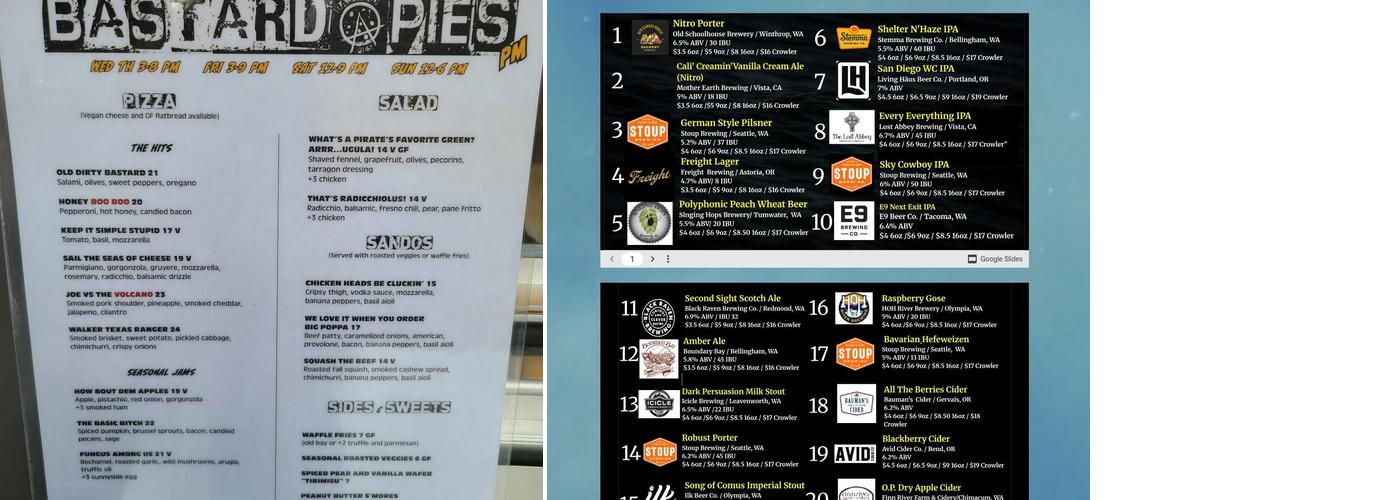 Tipsy Whale Mercantile Menu