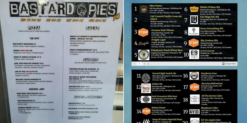 Tipsy Whale Mercantile Menu