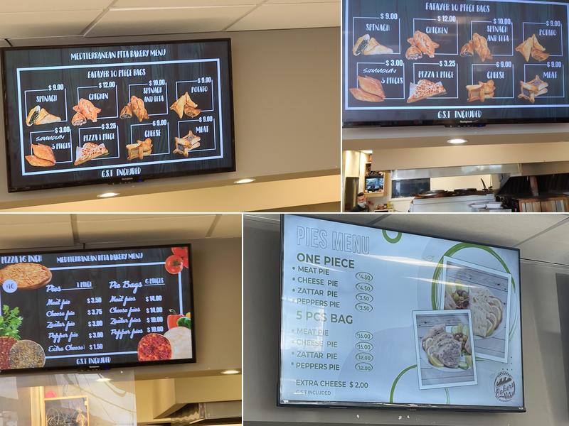 Mediterranean Pita Bakery Menu