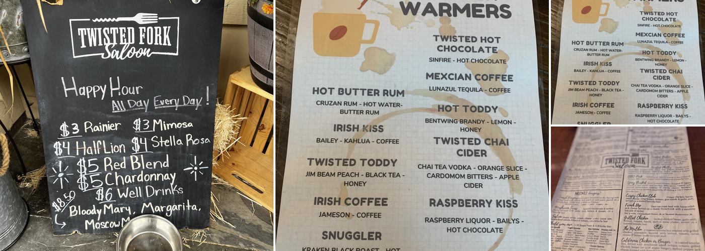 Twisted Fork Saloon Menu