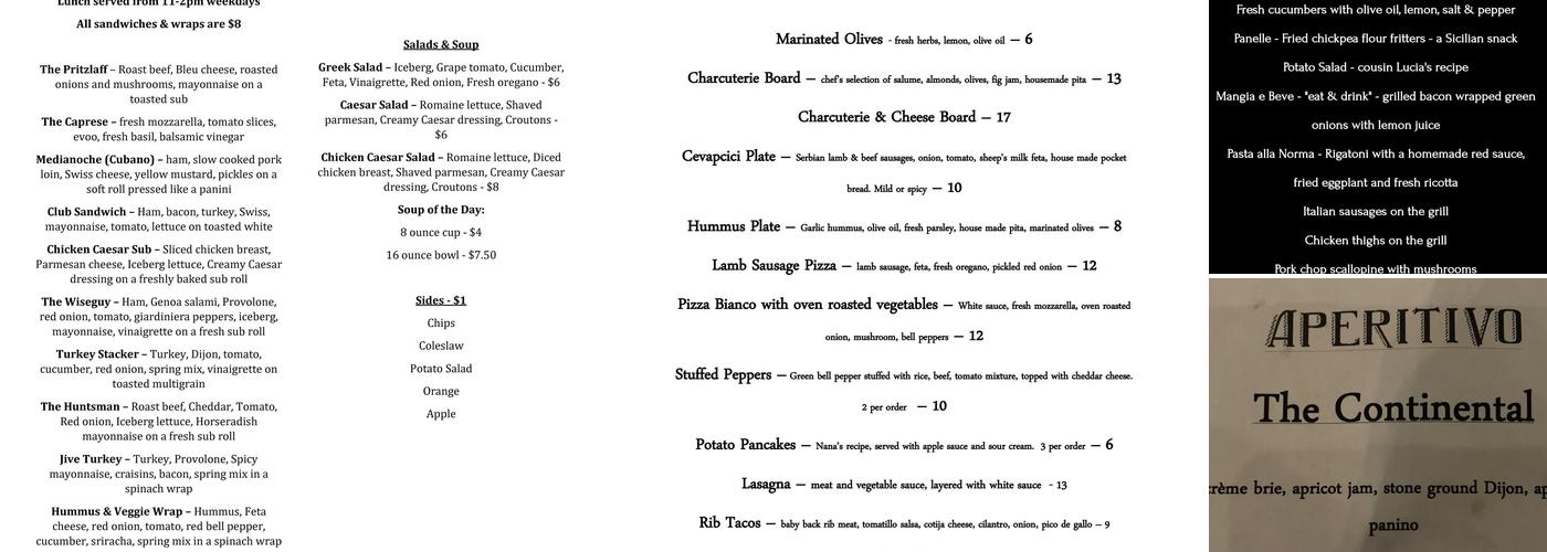 Aperitivo Menu
