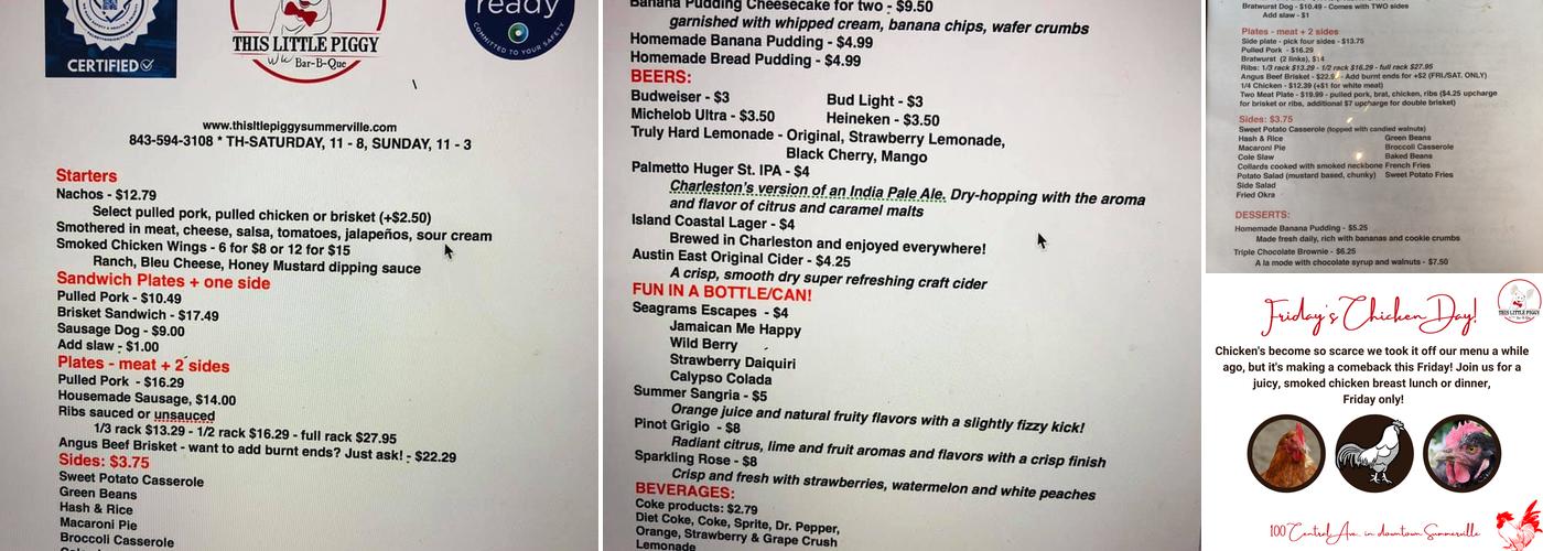 This Little Piggy Menu