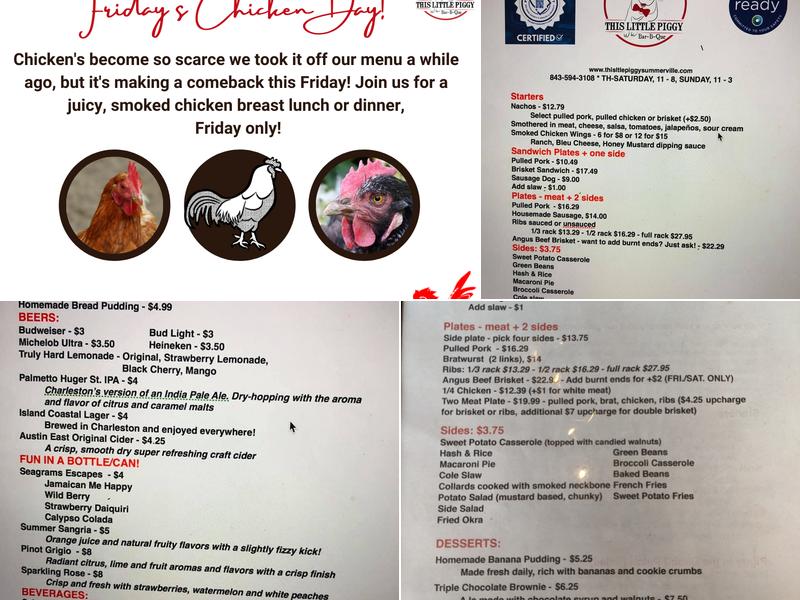 This Little Piggy Menu