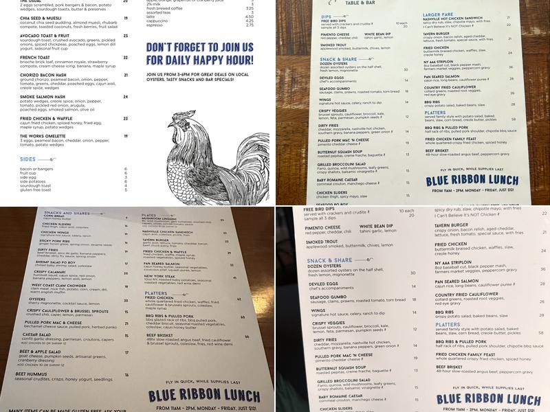 Free Bird Table & Bar Menu