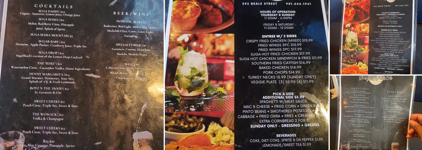 SugaShack Menu