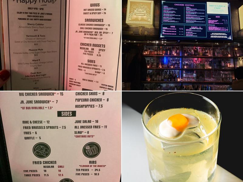 The Chickadee Room Menu