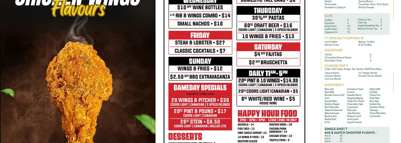 Hardy John's Bar & Grill Oshawa Menu
