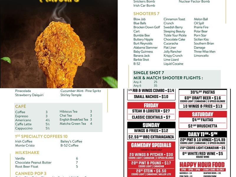 Hardy John's Bar & Grill Oshawa Menu