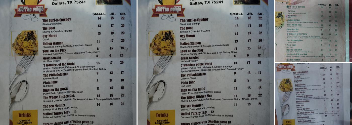 The Stuffed Potato Kitchen Menu