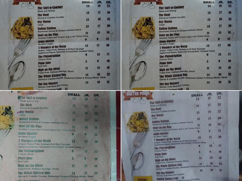 The Stuffed Potato Kitchen Menu