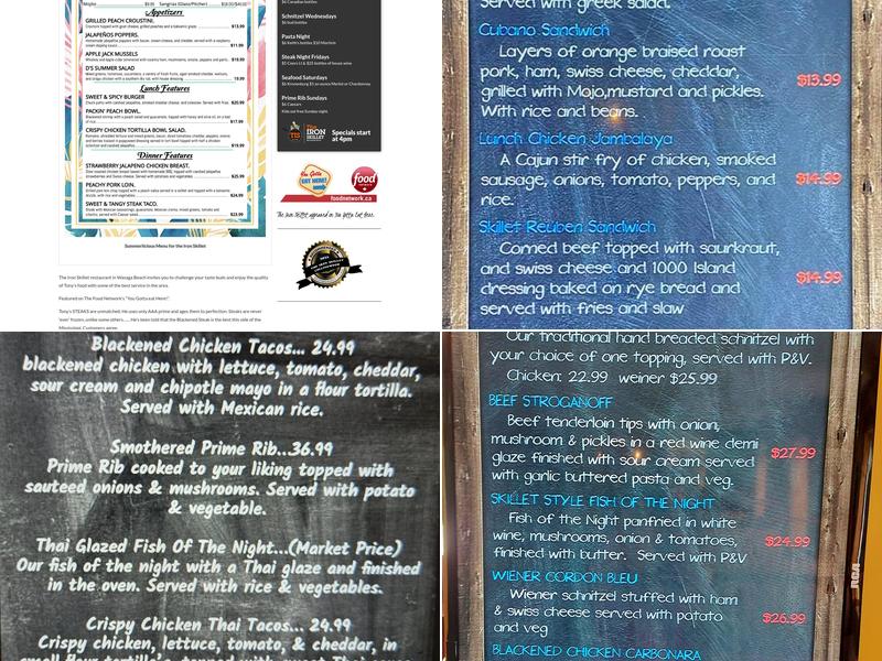 The Iron Skillet Menu