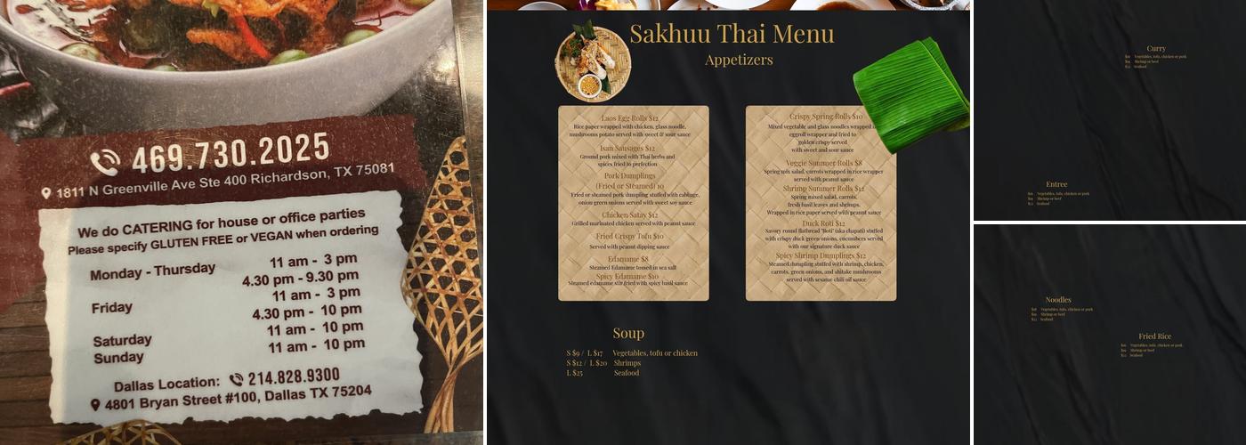 Sakhuu Thai (Richardson Location) Menu