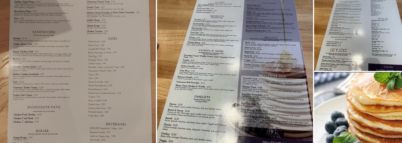 Eggsquisite Cafe Menu