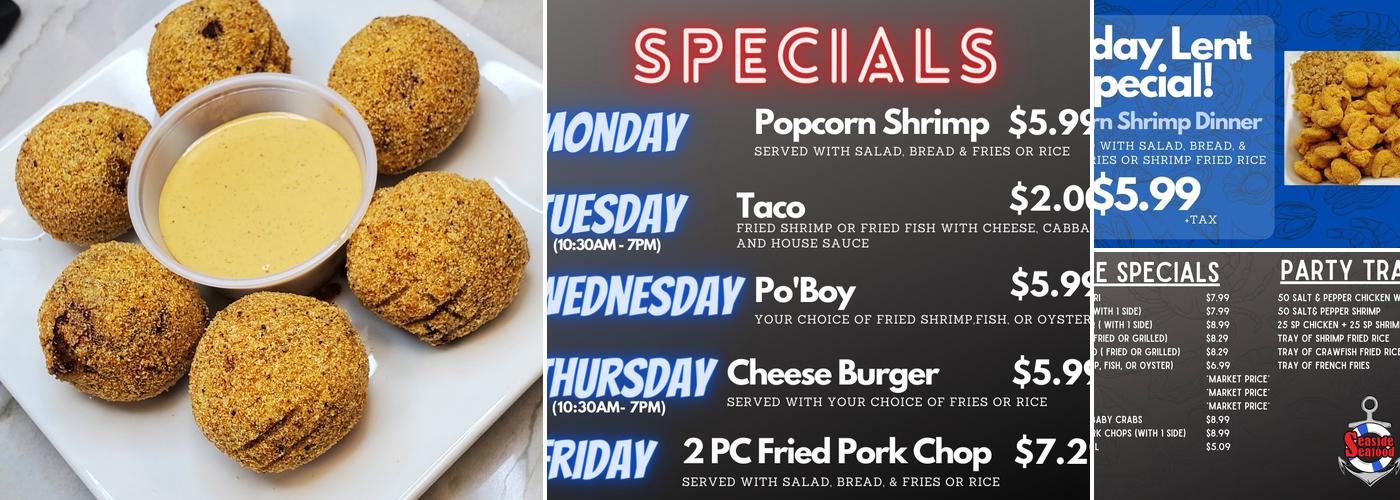 Seaside Seafood Menu