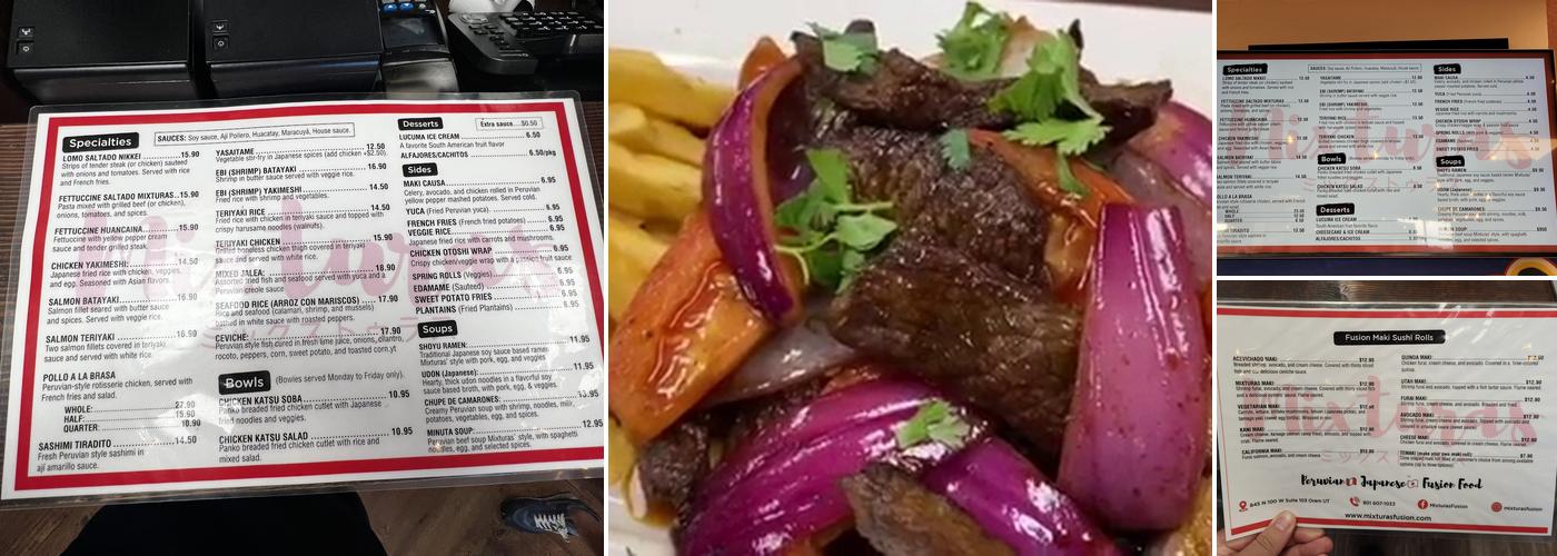 MIXTURAS FUSION Menu
