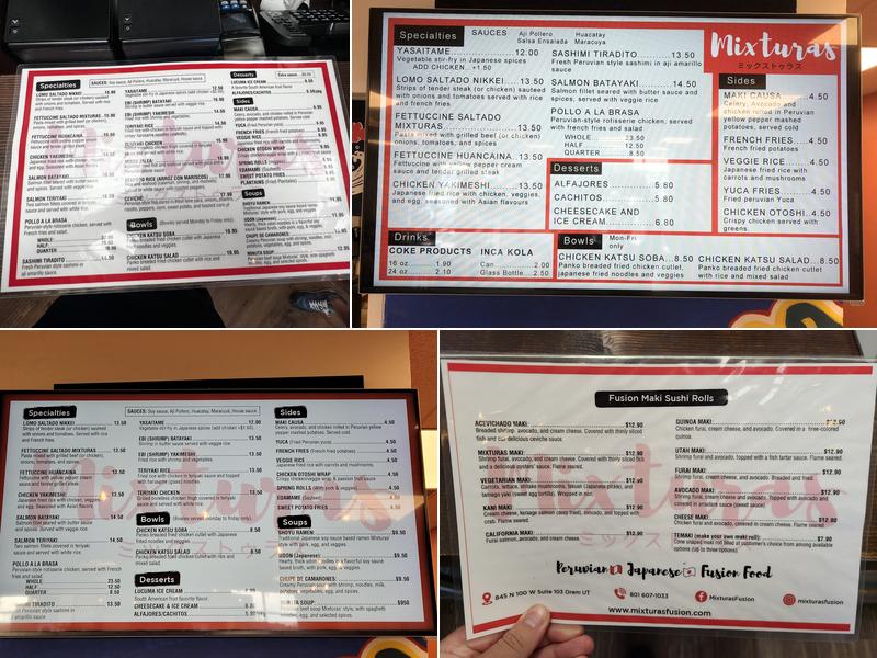 MIXTURAS FUSION Menu