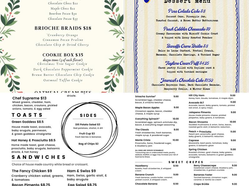 Batter Bar Menu