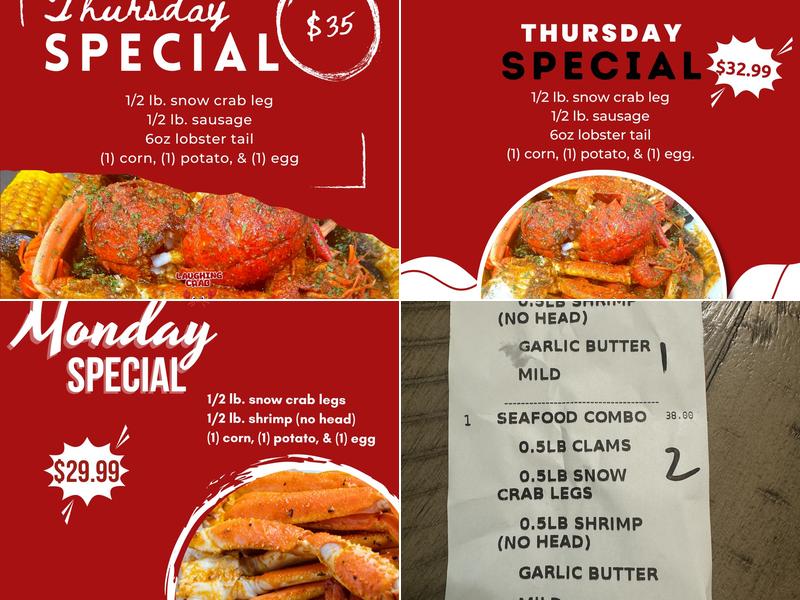 Laughing Crab - Cajun Seafood Menu