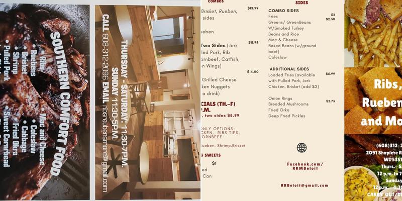 Ribs, Reubens & More Menu