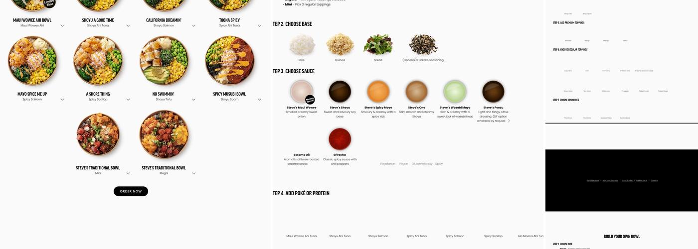 Steve's Poké Bar Menu