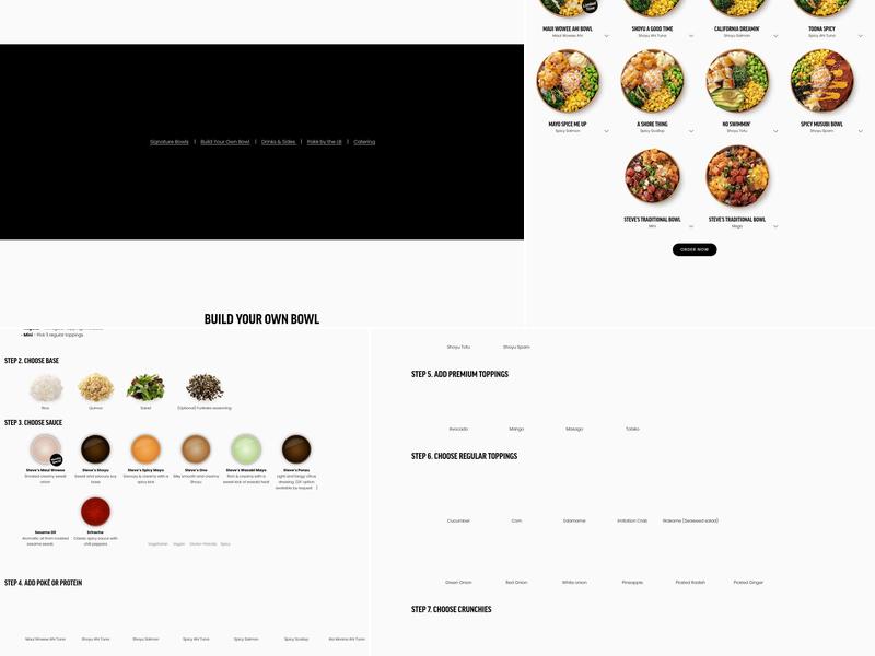 Steve's Poké Bar Menu