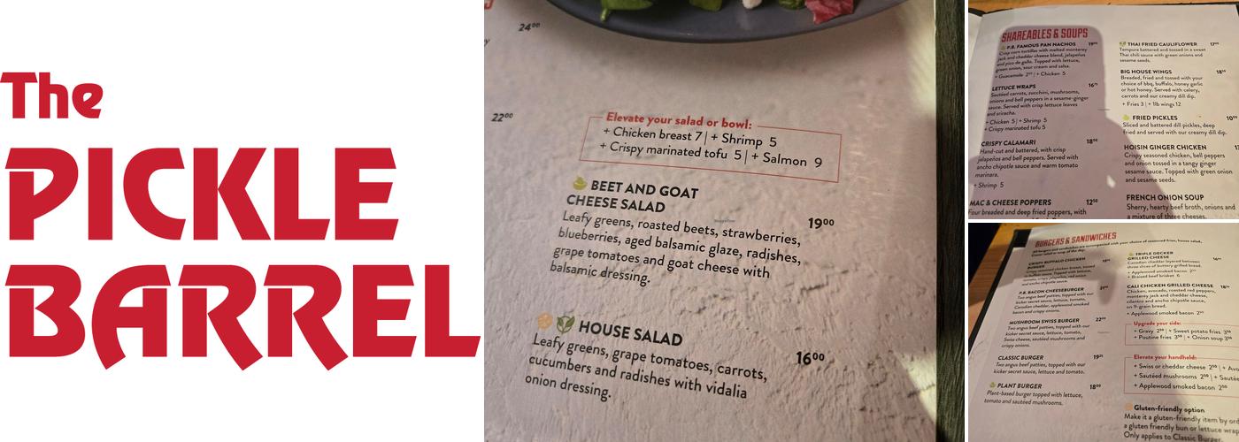 Pickle Barrel Menu