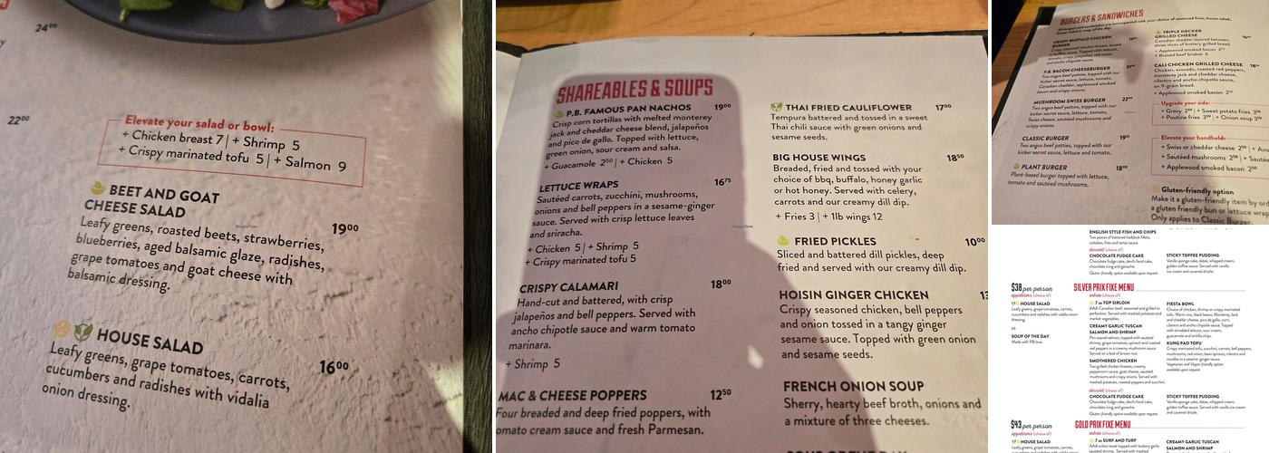 Pickle Barrel Menu