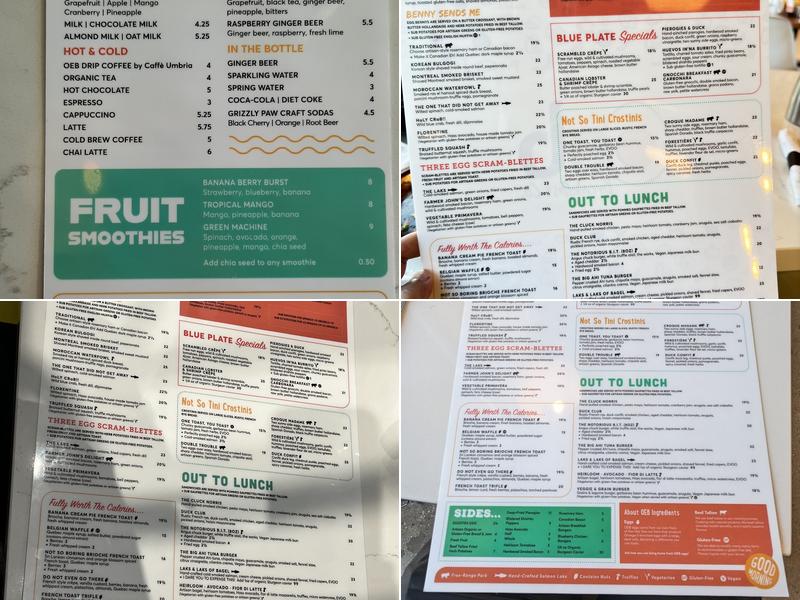 OEB Breakfast Co. Menu