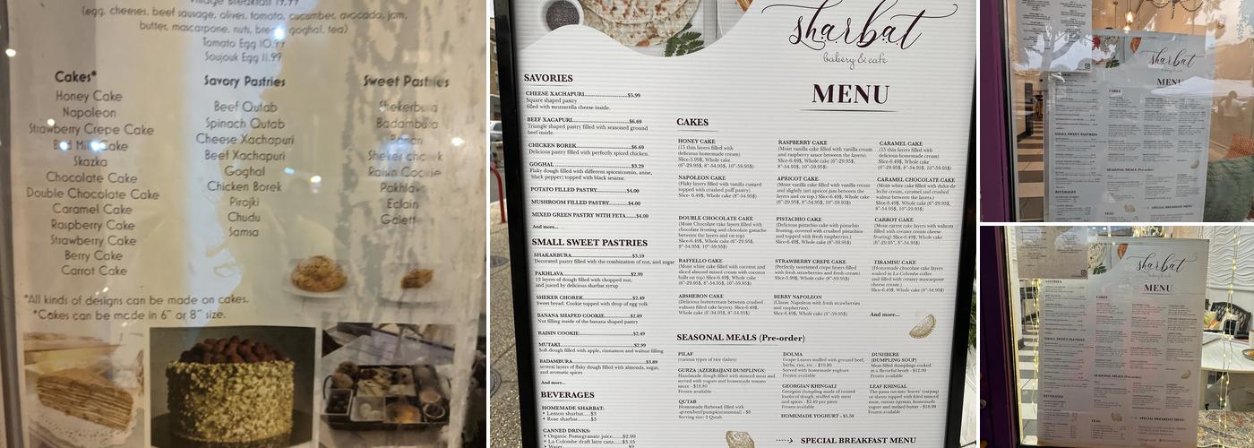 Sharbat Menu