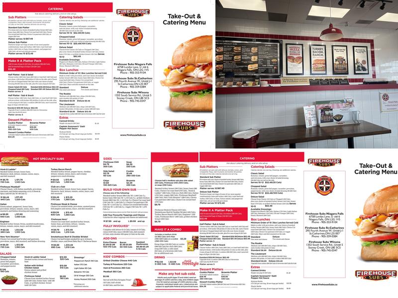 Firehouse Subs Menu