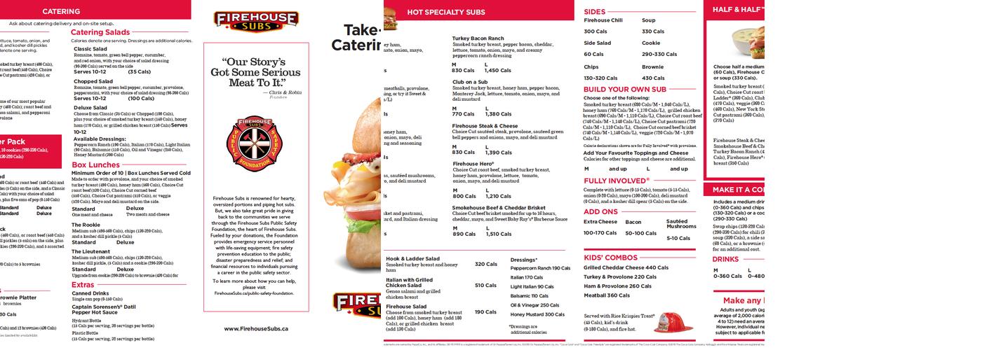 Firehouse Subs Bradford Menu