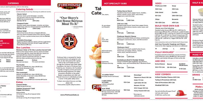 Firehouse Subs Bradford Menu