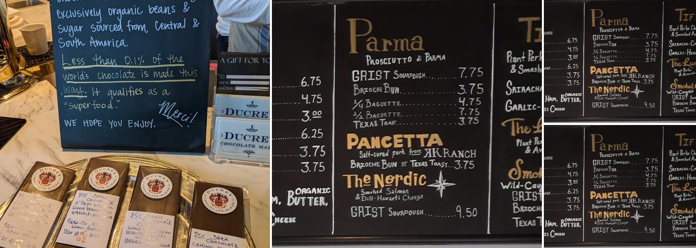 Ducrey Chocolate Maker Menu