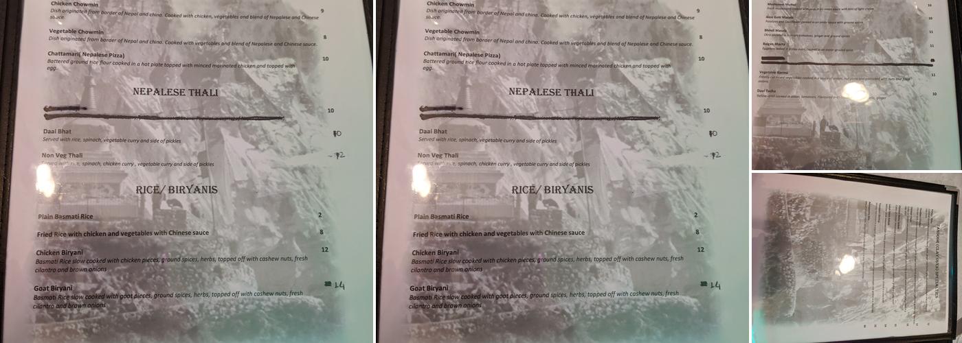 Annapurna Curry & Grill Menu