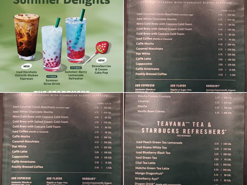 Starbucks Menu