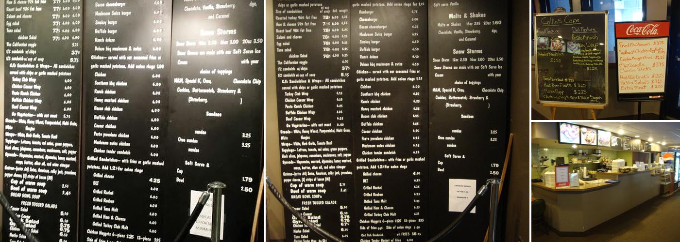 Collin's Cafe Menu