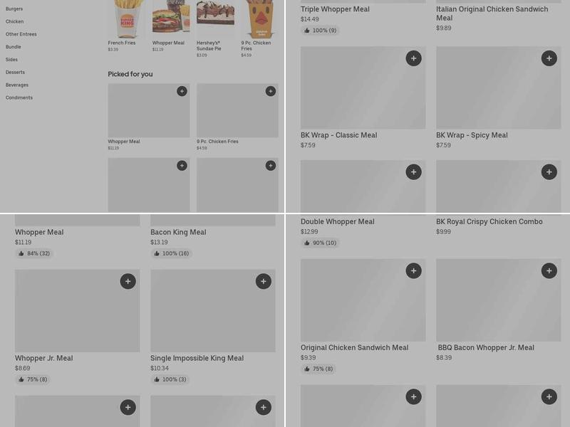Burger King Menu