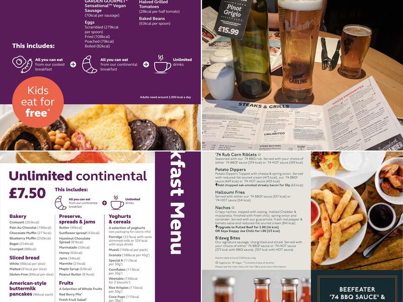 Whitegate Inn Beefeater Menu