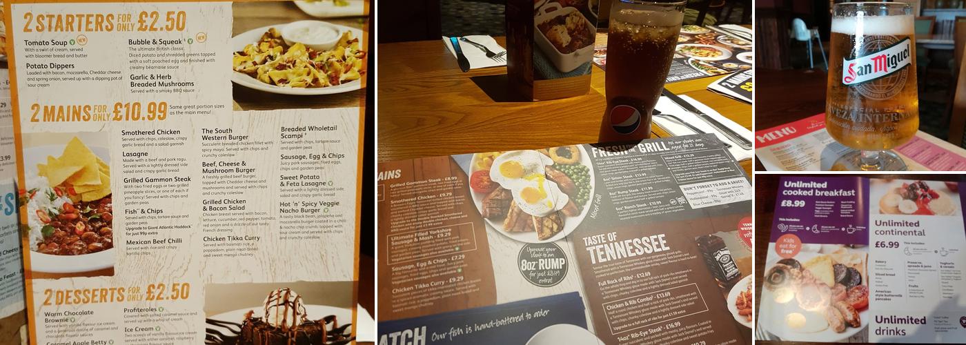 Cleethorpes Brewers Fayre Menu