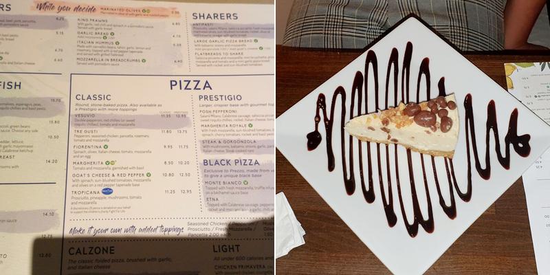 Prezzo Italian Restaurant Spalding Menu