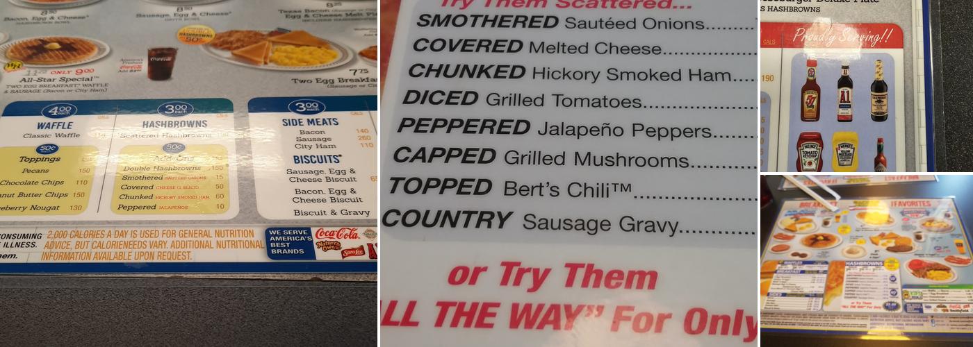 Waffle House Menu