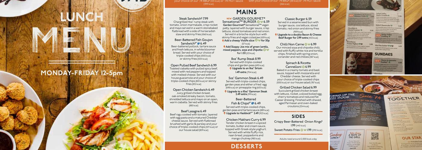 The Highwayman Beefeater Menu