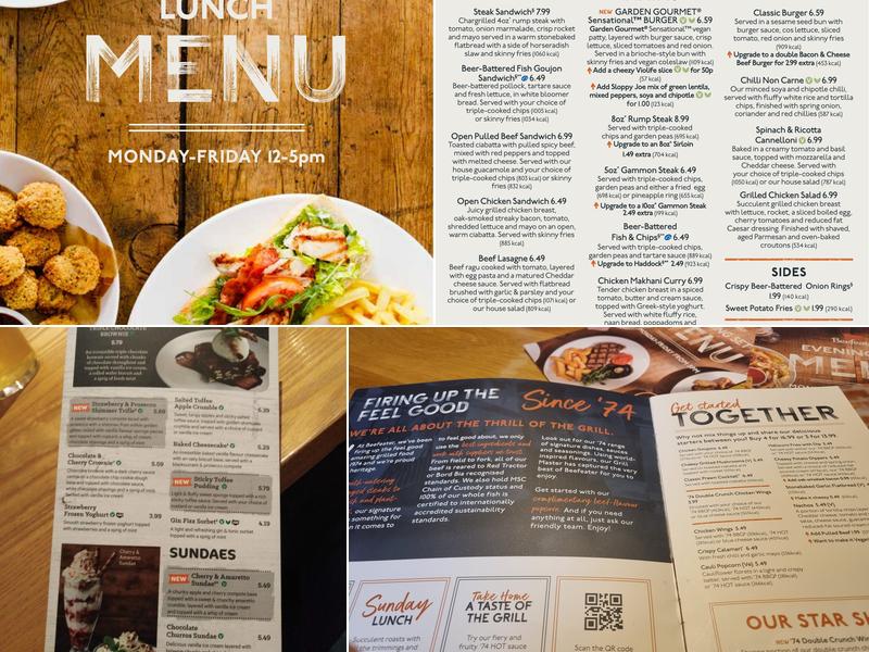 The Highwayman Beefeater Menu
