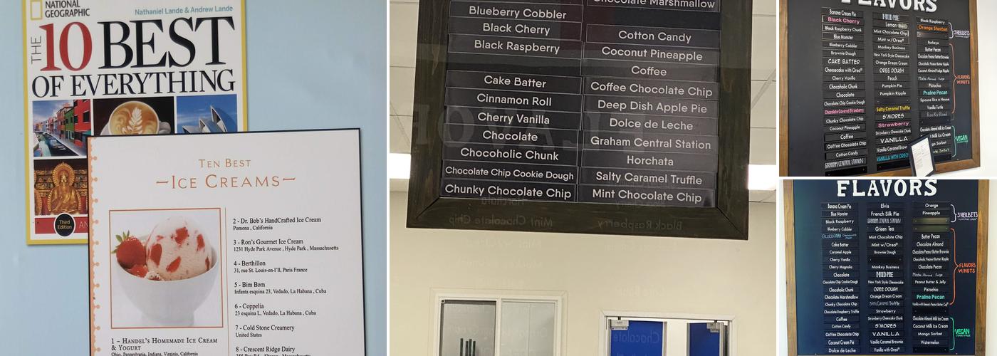 Handel's Homemade Ice Cream Menu