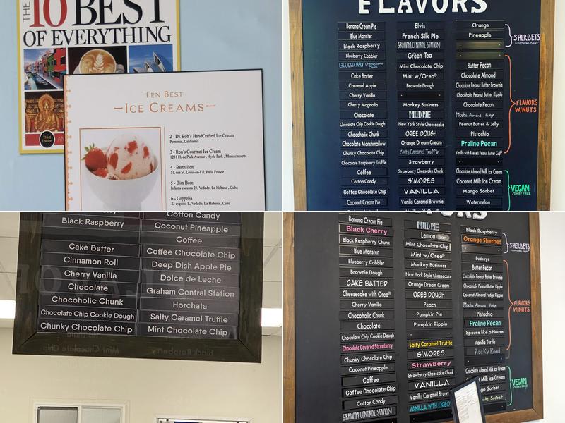 Handel's Homemade Ice Cream Menu