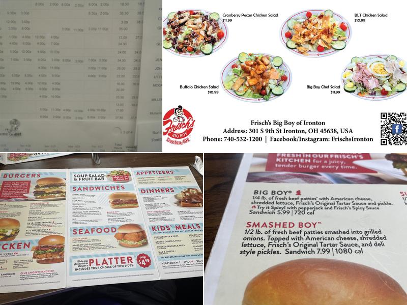 Frisch's Big Boy of Ironton, Ohio Menu