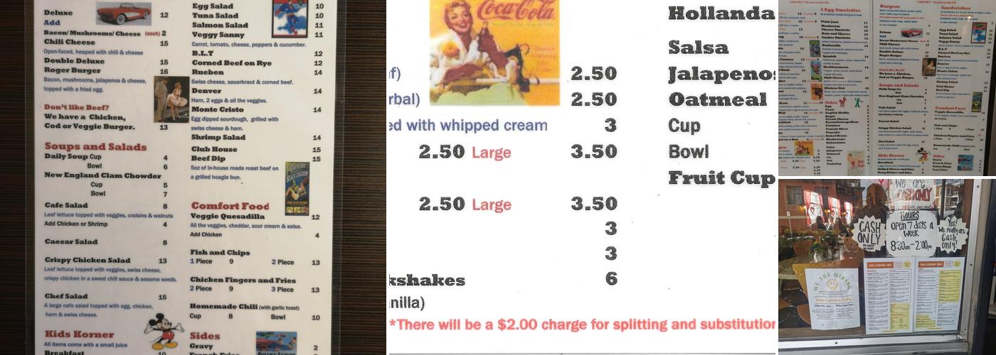 Five Corners Cafe Menu